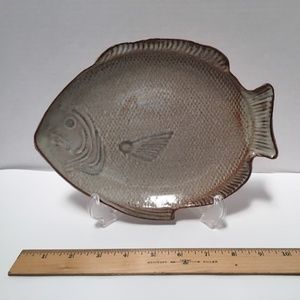 Fish-shaped Studio Ceramic Plate by Artist